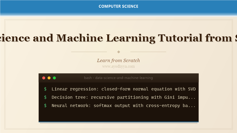 Data Science and Machine Learning Tutorial from Scratch (2026)