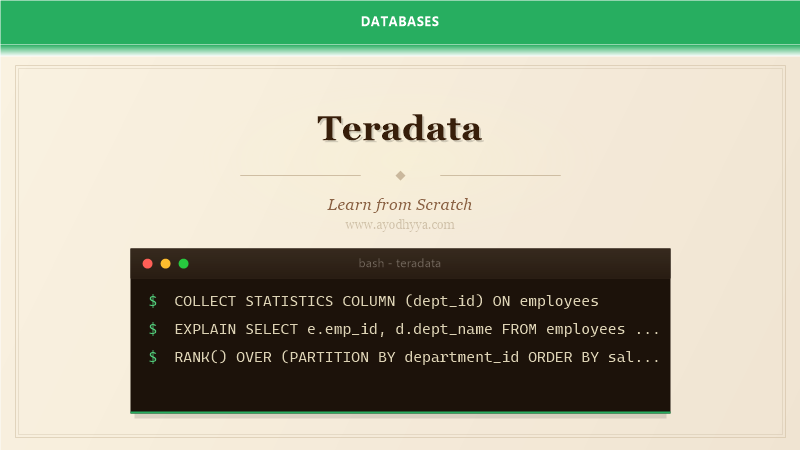 Teradata Tutorial: Learn Massively Parallel SQL from Scratch (2026)