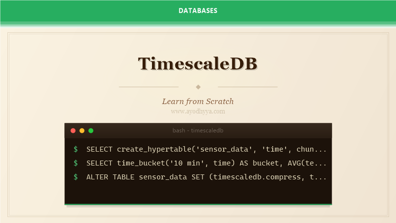 TimescaleDB Tutorial: Learn Time-Series SQL from Scratch (2026)