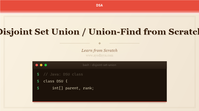 Disjoint Set Union / Union-Find from Scratch (2026)