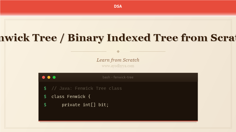 Fenwick Tree / Binary Indexed Tree from Scratch (2026)