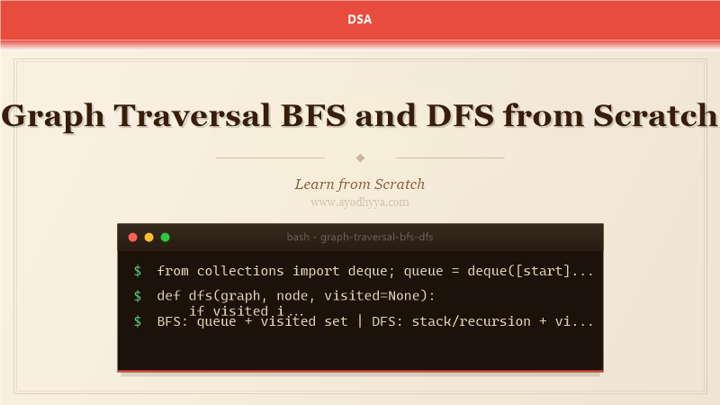 Graph Traversal BFS and DFS from Scratch (2026)