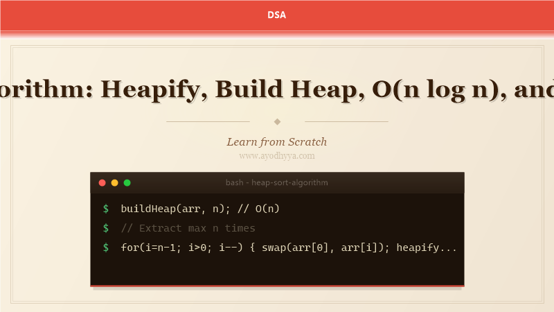 Heap Sort Algorithm: Heapify, Build Heap, O(n log n), and In-Place Sort (2026)