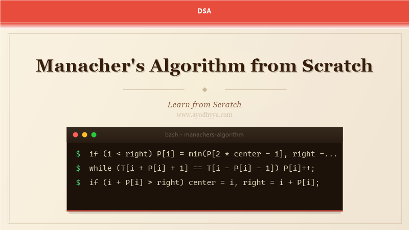 Manacher's Algorithm from Scratch (2026)