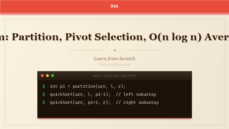 Quick Sort Algorithm: Partition, Pivot Selection, O(n log n) Average, and Worst-Case (2026)