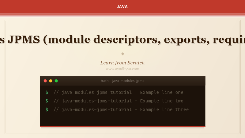 Java Modules JPMS (module descriptors, exports, requires, services) Tutorial: Learn from Scratch (2026)