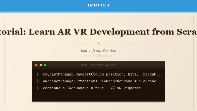 Tutorial: Learn AR VR Development from Scratch (2026)