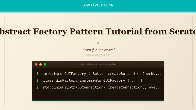 Abstract Factory Pattern Tutorial from Scratch (2026)