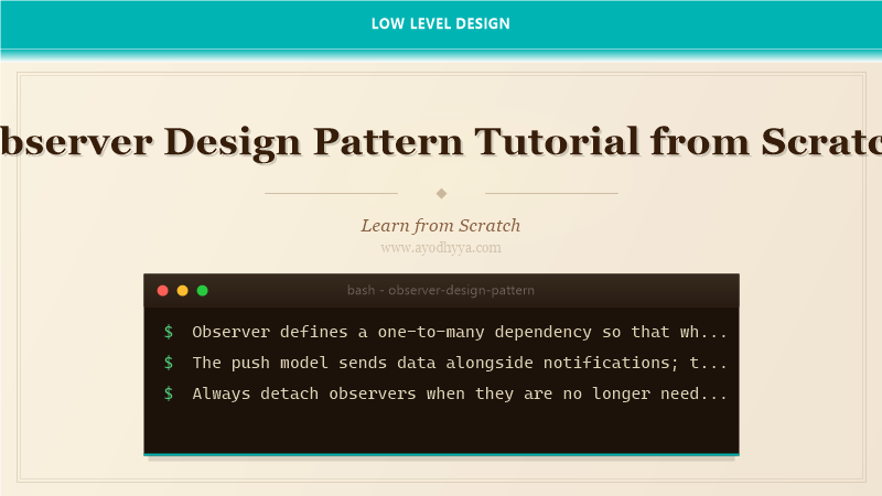 Observer Design Pattern Tutorial from Scratch (2026)