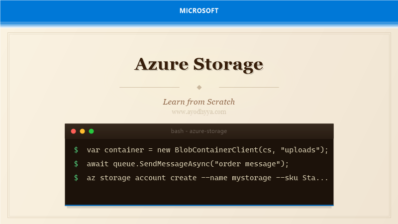 Azure Storage Tutorial: Blob, Table, Queue, and Files from Scratch (2026)