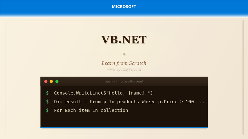 VB.NET Tutorial: Learn .NET Language from Scratch (2026)