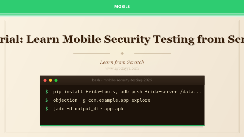 Tutorial: Learn Mobile Security Testing from Scratch (2026)