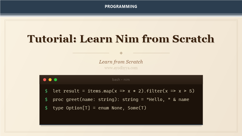Tutorial: Learn Nim from Scratch (2026)