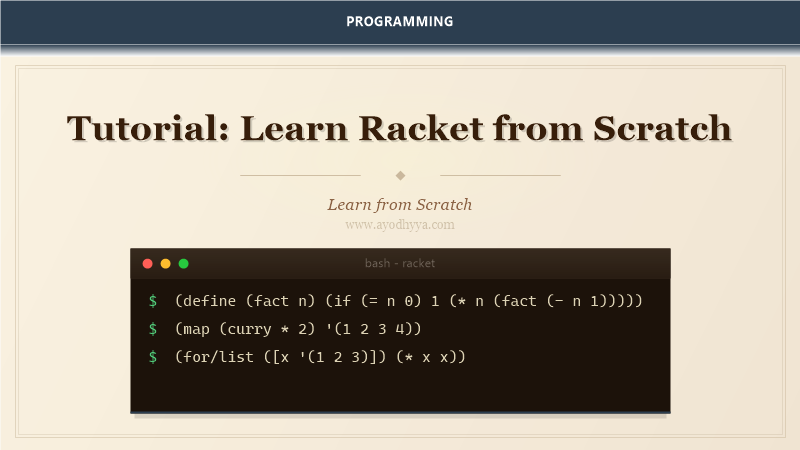 Tutorial: Learn Racket from Scratch (2026)