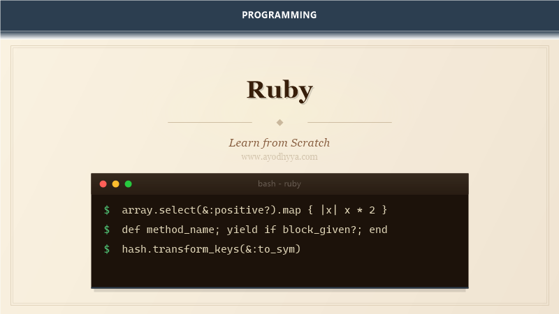 Ruby Tutorial: Learn Dynamic Language from Scratch (2026)