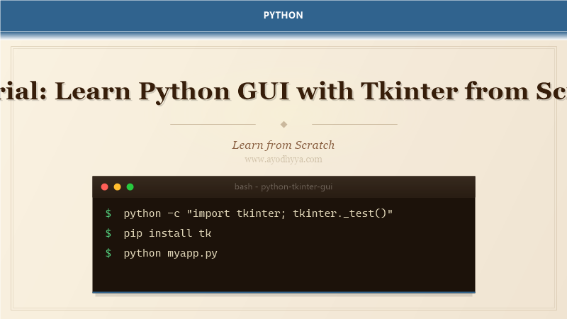Tutorial: Learn Python GUI with Tkinter from Scratch (2026)